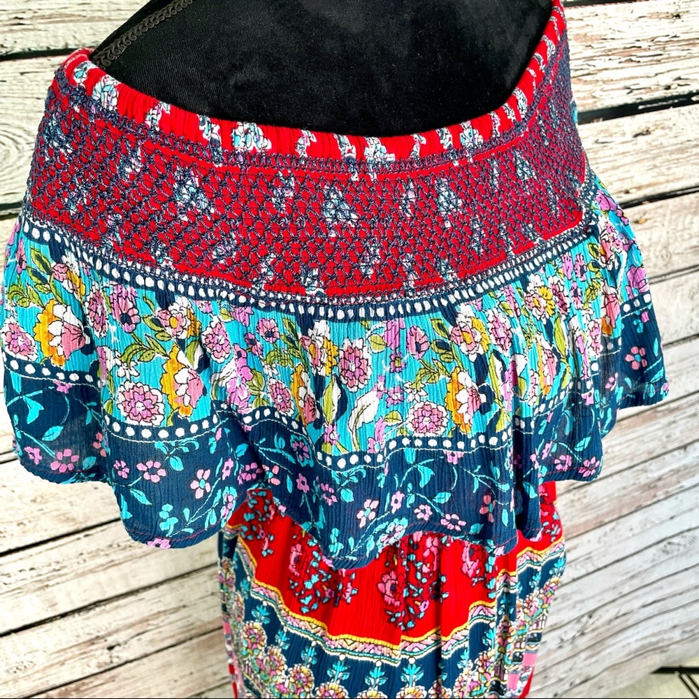 Patrons of Peace Red Señorita Shoulder Dress Small - Picture 5 of 6